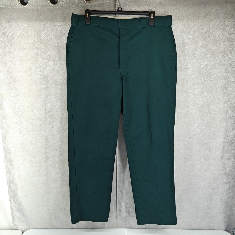 Dickies 874 Original Fit Pants Mens 40x32 Green Workwear Flat Front Streetwear